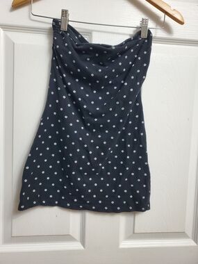 Primadonna Black Polka Dot Strapless Tube Top W/Builtin Bra - SIZE S
